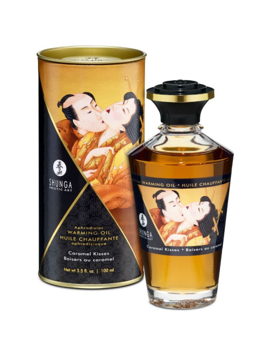 SHUNGA - ACEITE MASAJE EFECTO CALOR SABOR CARAMELO 100 ML