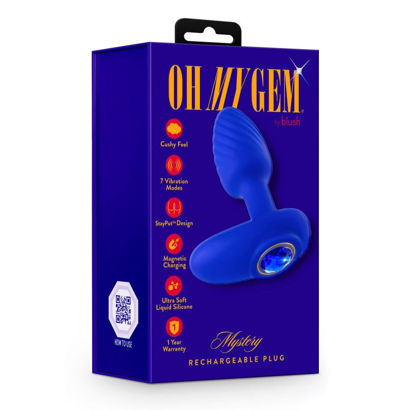 G-Plug Pequeño Neon Rosa Blush Oh My Gem Azul (7,6 cm)