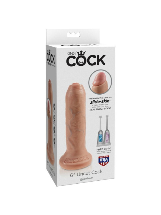 KING COCK - DILDO REALÍSTICO UNCUT NATURAL 15 CM