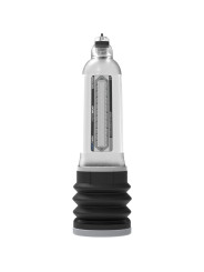 Bomba Bathmate Hydromax9 transparente con escala de medida, fuelle negro y almohadilla de base