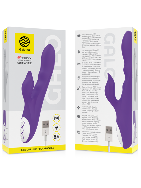 GALATEA - GALO VIBRADOR LILA + MANDO CONTROL REMOTO WATCHME