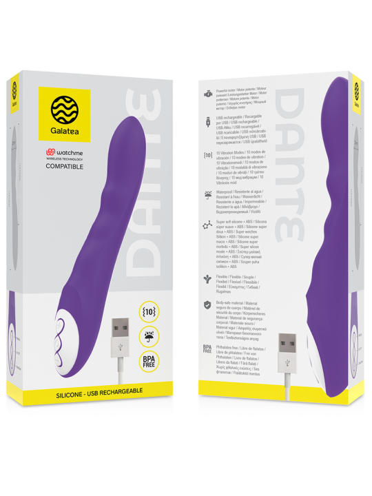 GALATEA - DANTE VIBRADOR LILA + MANDO CONTROL REMOTO WATCHME