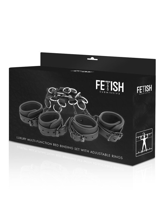 FETISH SUBMISSIVE - SET ATADURAS CAMA LUXURY CON FORRO DE NEOPRENO