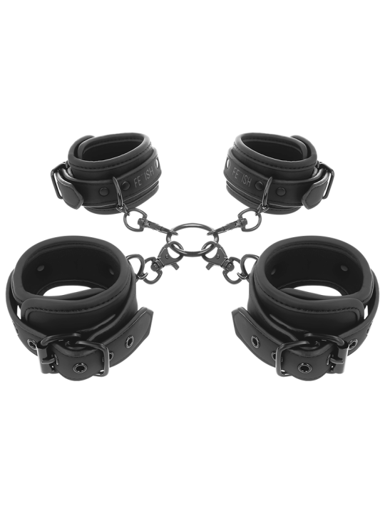 FETISH SUBMISSIVE - SET ESPOSAS MANOS Y TOBILLOS CON FORRO DE NEOPRENO