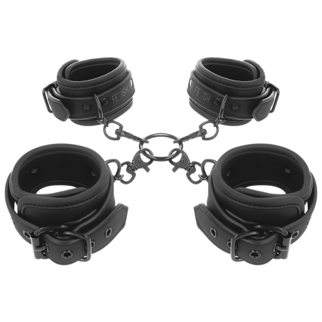 FETISH SUBMISSIVE - SET ESPOSAS MANOS Y TOBILLOS CON FORRO DE NEOPRENO
