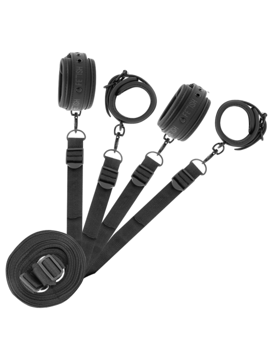 FETISH SUBMISSIVE - SET DE ESPOSAS Y ATADURAS CON FORRO DE NEOPRENO