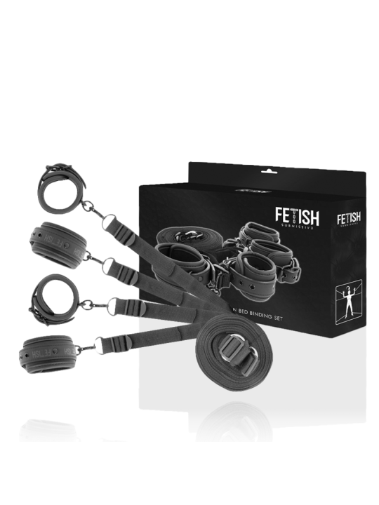FETISH SUBMISSIVE - SET DE ESPOSAS Y ATADURAS CON FORRO DE NEOPRENO