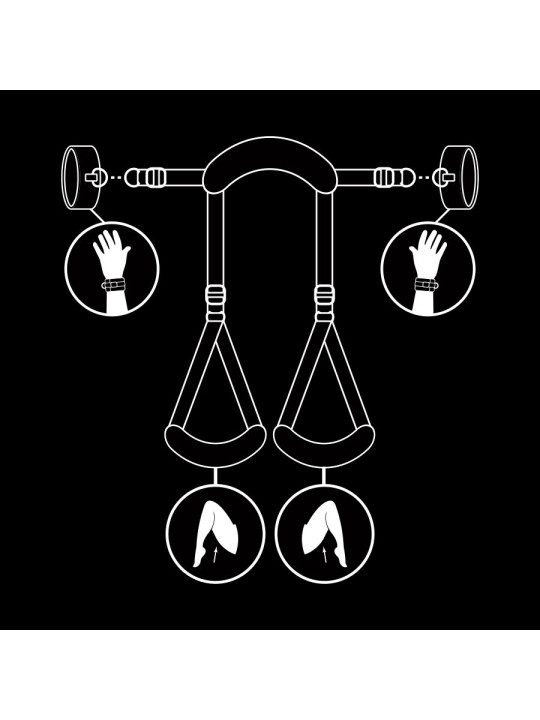 FETISH SUBMISSIVE - POSICIÓN PIERNAS ABIERTAS CON ESPOSAS CON FORRO DE NEOPRENO