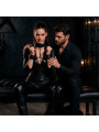 FETISH SUBMISSIVE - COLLAR Y ESPOSAS CUERO VEGANO CON FORRO DE NEOPRENO