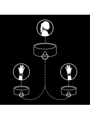 FETISH SUBMISSIVE - COLLAR Y ESPOSAS CUERO VEGANO CON FORRO DE NEOPRENO