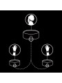 FETISH SUBMISSIVE - COLLAR Y ESPOSAS CUERO VEGANO CON FORRO DE NEOPRENO
