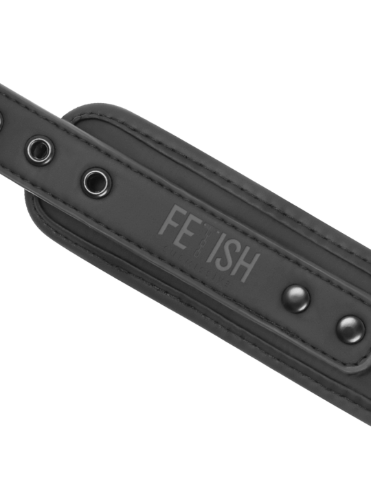 FETISH SUBMISSIVE - COLLAR Y ESPOSAS CUERO VEGANO CON FORRO DE NEOPRENO