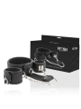 FETISH SUBMISSIVE - COLLAR Y ESPOSAS CUERO VEGANO CON FORRO DE NEOPRENO