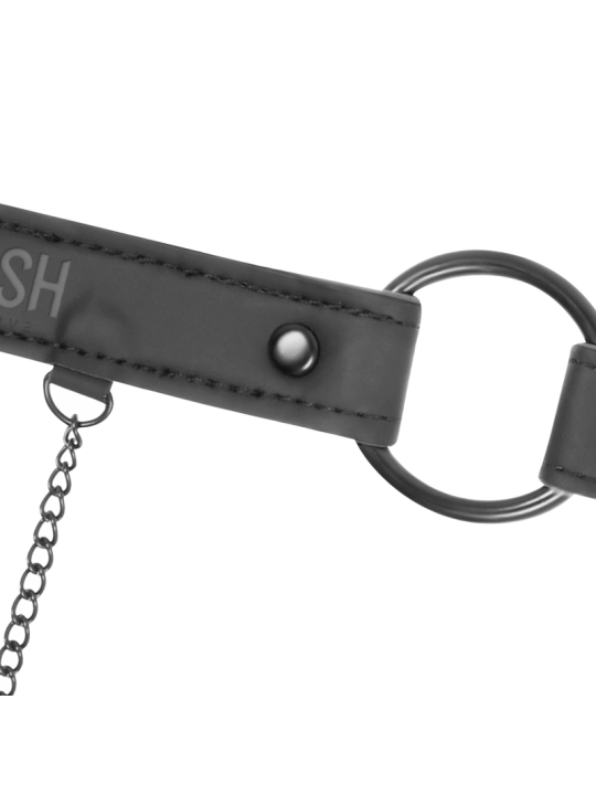 FETISH SUBMISSIVE - ANILLA MORDAZA CON PINZAS PARA PEZONES