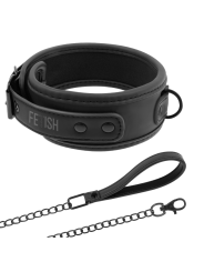 FETISH SUBMISSIVE - COLLAR CON CADENA CON FORRO DE NEOPRENO