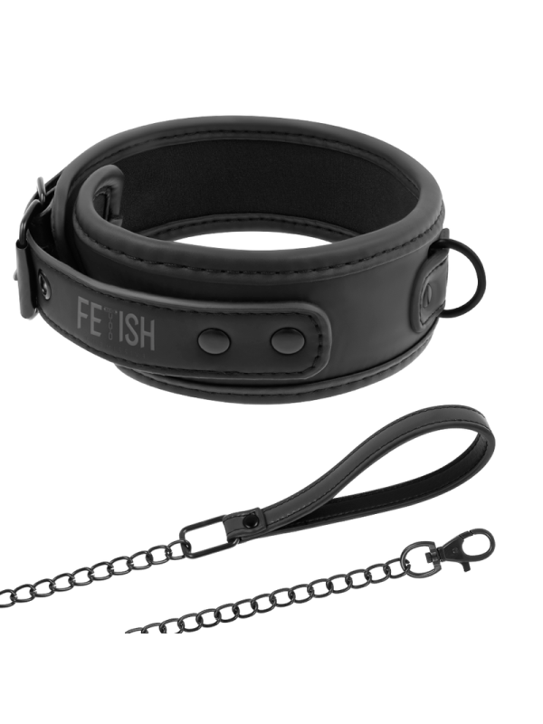 FETISH SUBMISSIVE - COLLAR CON CADENA CON FORRO DE NEOPRENO