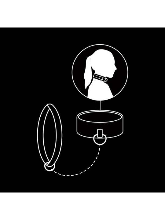 FETISH SUBMISSIVE - COLLAR CON CADENA CON FORRO DE NEOPRENO