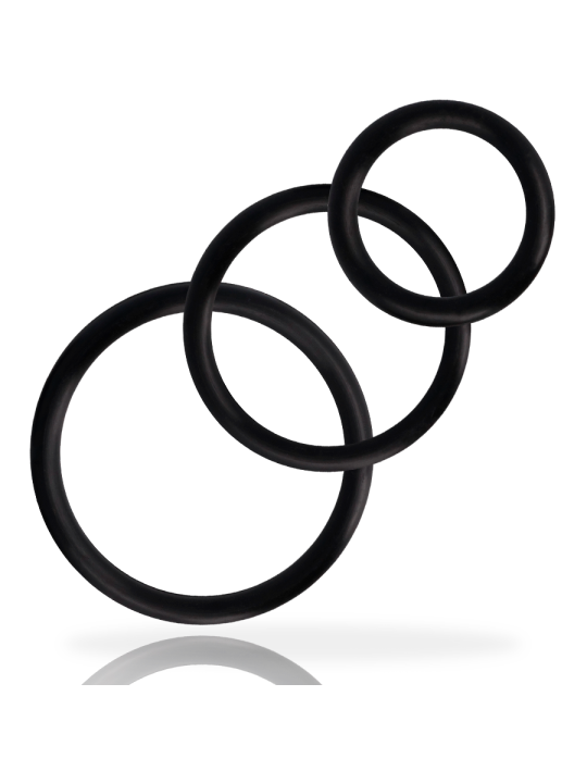 ADDICTED TOYS - SET ANILLOS PENE NEGRO