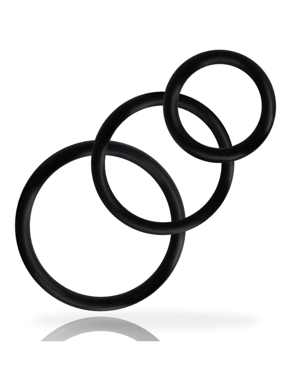 ADDICTED TOYS - SET ANILLOS PENE NEGRO