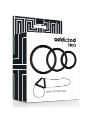 ADDICTED TOYS - SET ANILLOS PENE NEGRO