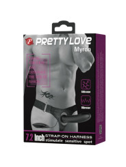 PRETTY LOVE - MYRON STRAP ON CON VIBRACIÓN Y DILDO HUECO