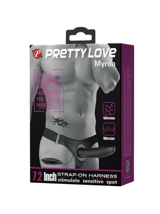 PRETTY LOVE - MYRON STRAP ON CON VIBRACIÓN Y DILDO HUECO