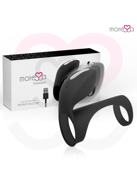 MORESSA - BRANDON POTENTE ANILLO VIBRADOR CON FUNDA DE ENGROSAMIENTO MASCULINO