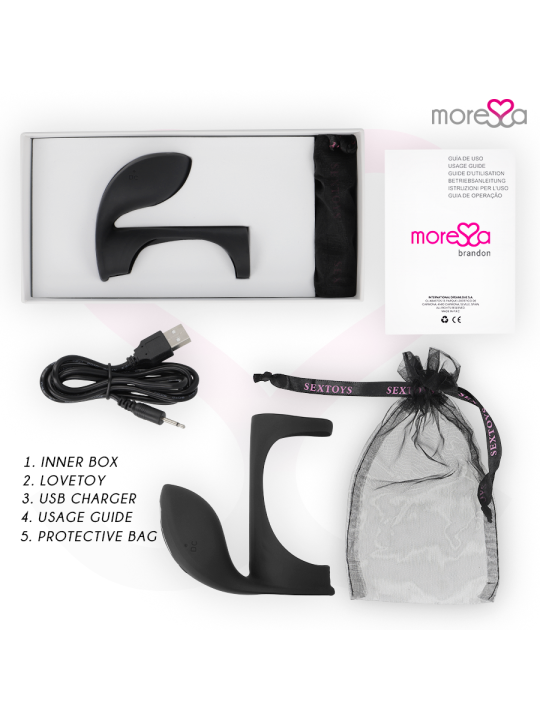 MORESSA - BRANDON POTENTE ANILLO VIBRADOR CON FUNDA DE ENGROSAMIENTO MASCULINO