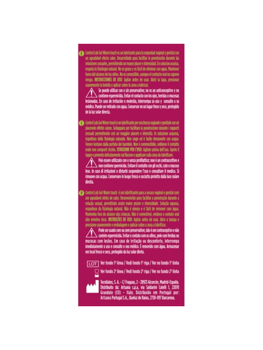 CONTROL - LUB GEL LUBRICANTE EFECTO CALOR 75 ML