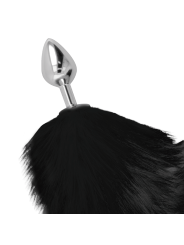 DARKNESS - PLUG ANAL SILVER 8 CM CON COLA NEGRO