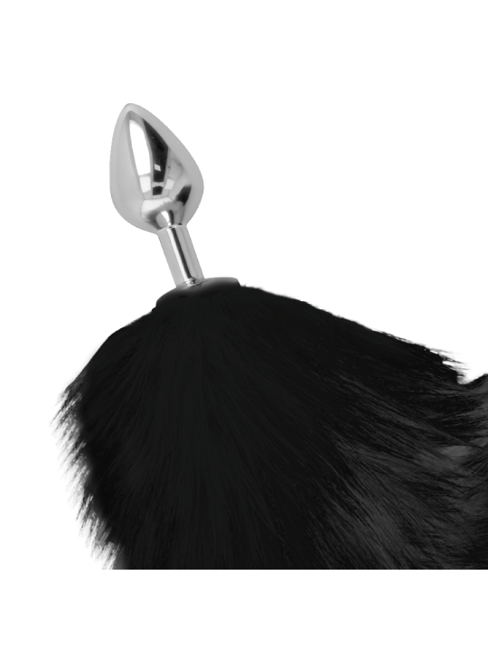 DARKNESS - PLUG ANAL SILVER 8 CM CON COLA NEGRO