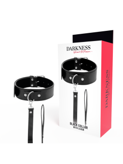 DARKNESS - COLLAR DE POSTURA CON CADENA LEATHER