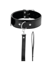 DARKNESS - COLLAR DE POSTURA CON CADENA LEATHER