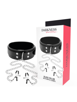 DARKNESS - COLLAR CON PINZAS PARA PEZONES NEGRO