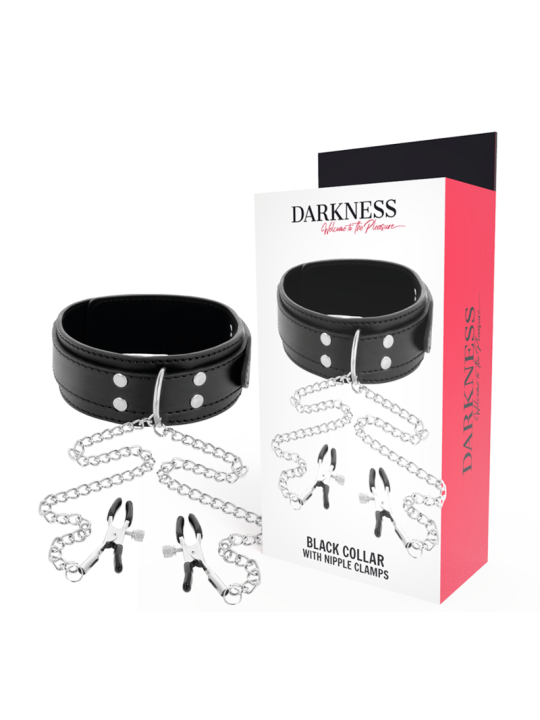 DARKNESS - COLLAR CON PINZAS PARA PEZONES NEGRO