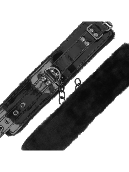 DARKNESS - ESPOSAS CUERO AJUSTABLES MANOS NEGRO CON CANDADO