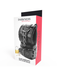 DARKNESS - ESPOSAS CUERO AJUSTABLES MANOS NEGRO CON CANDADO
