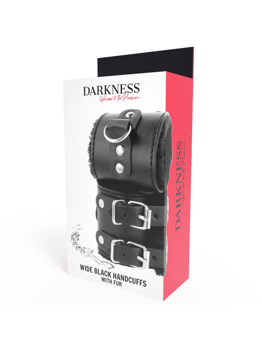 DARKNESS - ESPOSAS CUERO CON FORRO AJUSTABLES NEGRO