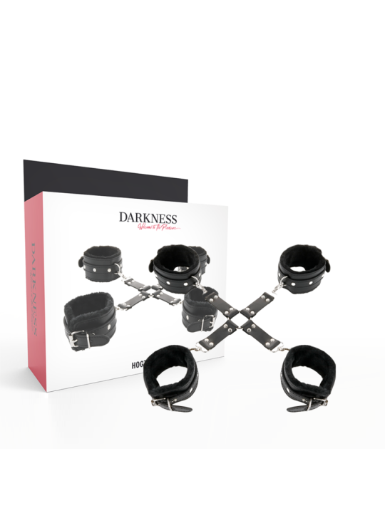 DARKNESS - ESPOSAS DE CUERO PARA PIES Y MANOS NEGRO