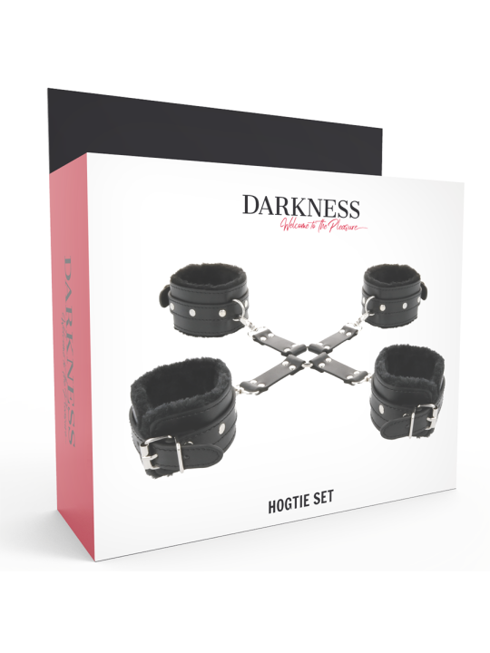 DARKNESS - ESPOSAS DE CUERO PARA PIES Y MANOS NEGRO