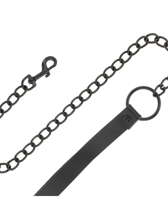 Darkness: collar con correa y esposas de cuero negro