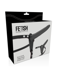 FETISH SUBMISSIVE HARNESS - VIBRADOR SILICONA NEGRO 15 CM
