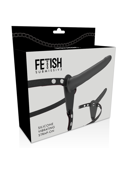 FETISH SUBMISSIVE HARNESS - VIBRADOR SILICONA NEGRO 15 CM