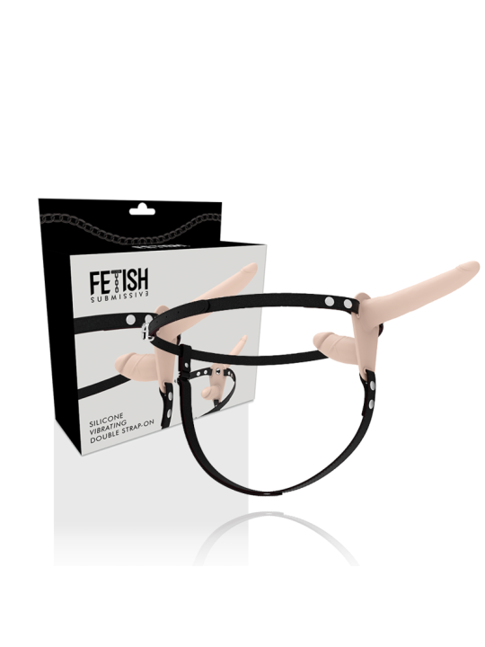 FETISH SUBMISSIVE HARNESS - DOBLE PENETRACIÓN VIBRADOR FLESH UP