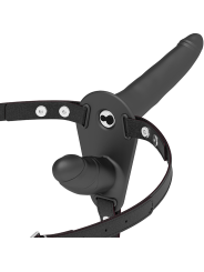 FETISH SUBMISSIVE HARNESS - DOBLE PENETRACIÓN VIBRADOR NEGRO