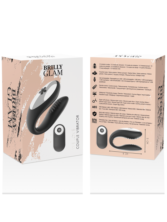 BRILLY GLAM - WE LOVE VIBRADOR PARA PAREJAS CONTROL REMOTO NEGRO