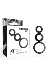 ADDICTED TOYS - SET ANILLOS PENE Y TESTÍCULOS - AHUMADO