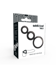 ADDICTED TOYS - SET ANILLOS PENE Y TESTÍCULOS - AHUMADO