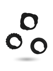 ADDICTED TOYS - SET 3 ANILLOS PENE NEGRO
