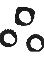 ADDICTED TOYS - SET 3 ANILLOS PENE NEGRO